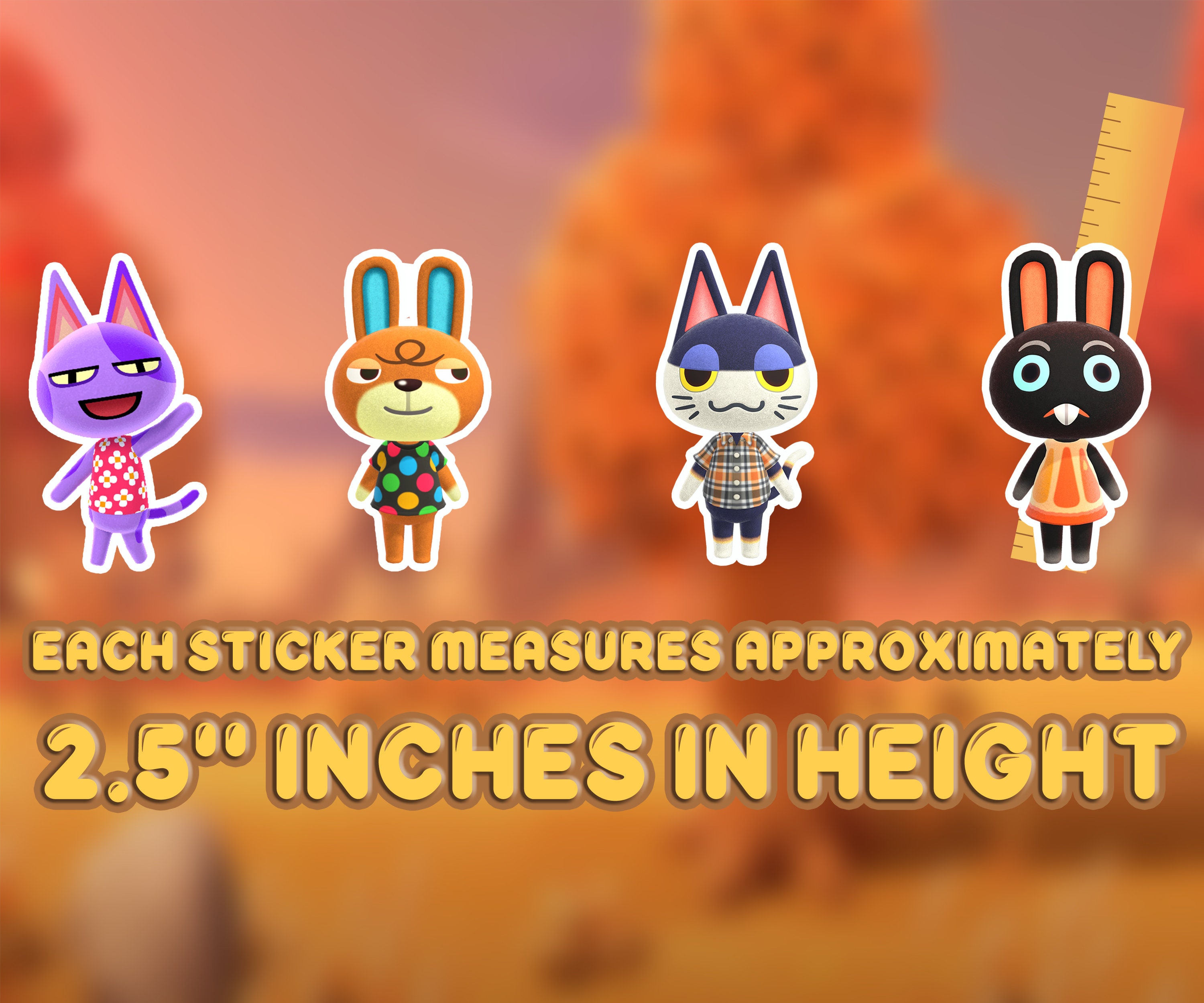 Animal Crossing Lazy Villagers 9 Sticker Pack Individual Etsy