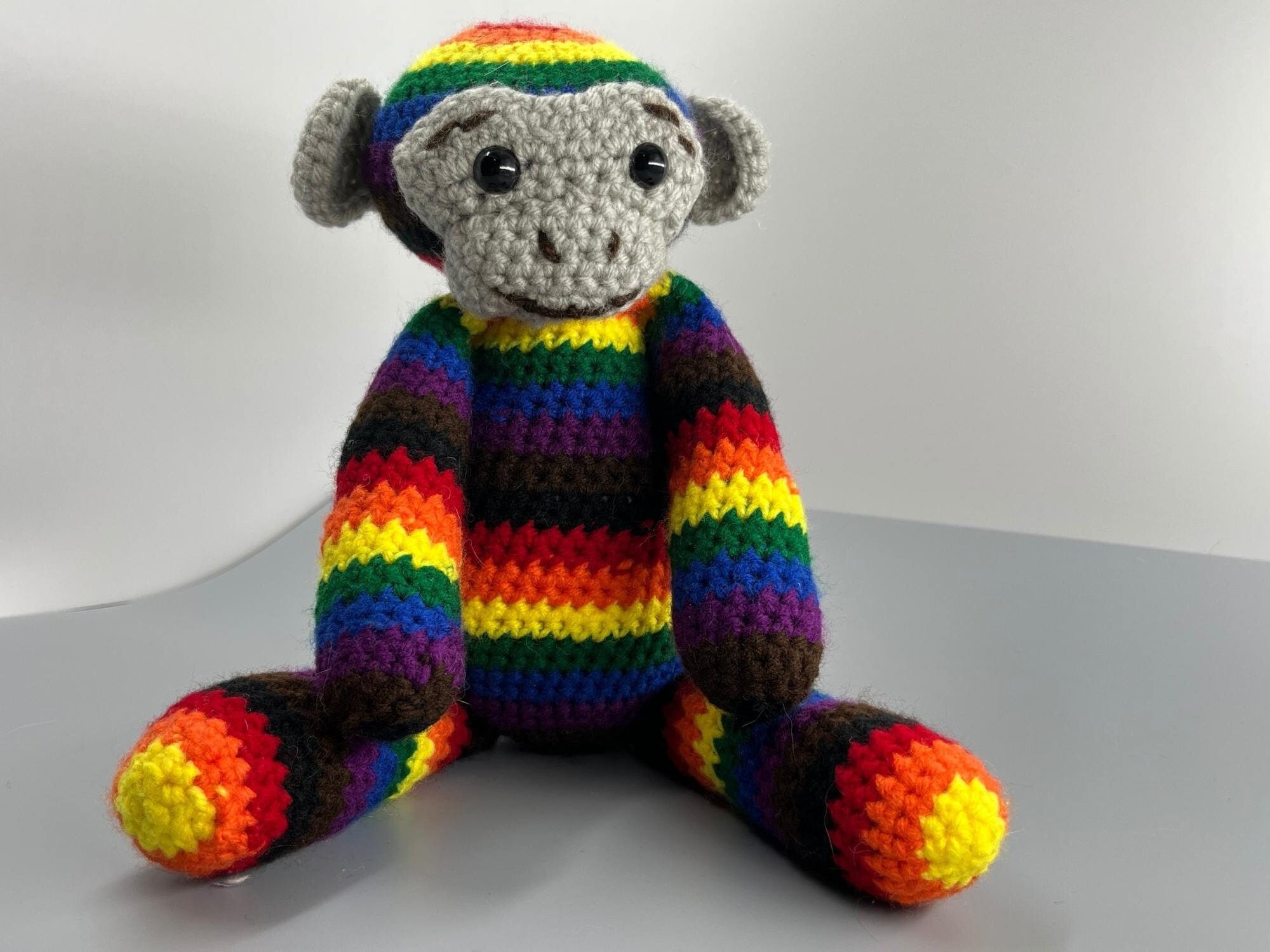 rainbow monkey dog toy