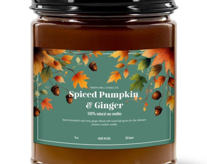 Spiced Pumpkin Ginger Soy Candle: Cozy Autumn Home Decor