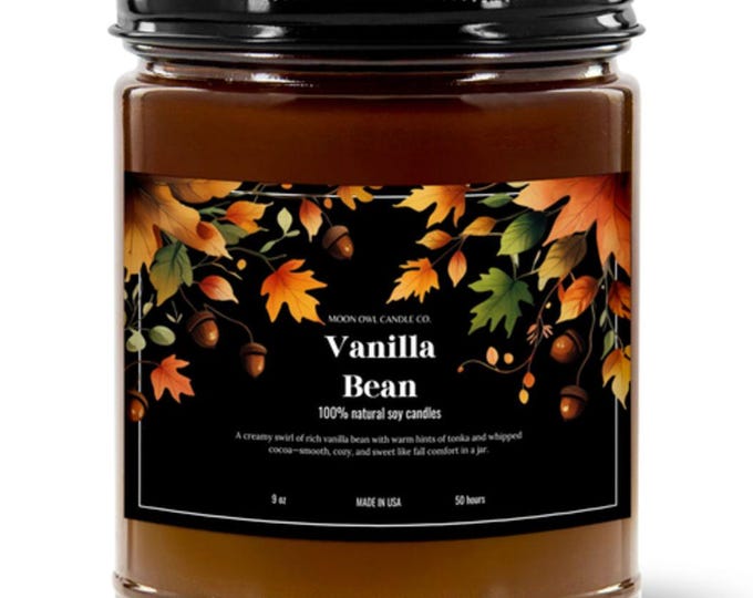 Vanilla Bean Soy Candle: Cozy Autumn Home Decor Gift