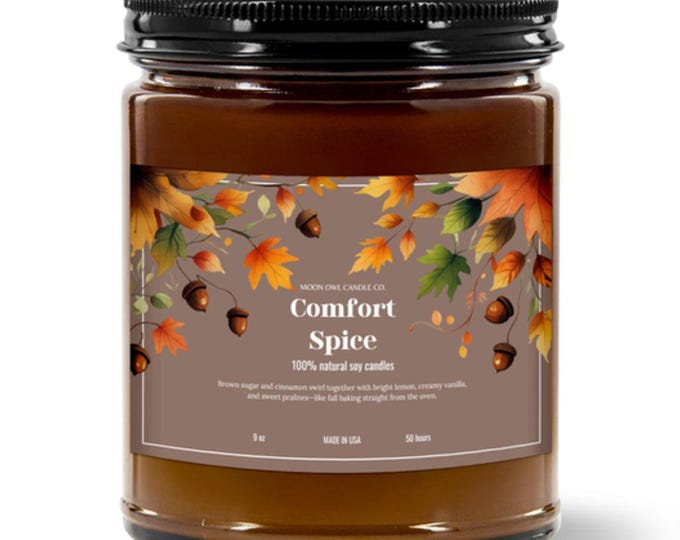 Comfort Spice Soy Candle: Autumn Cinnamon & Brown Sugar Scent
