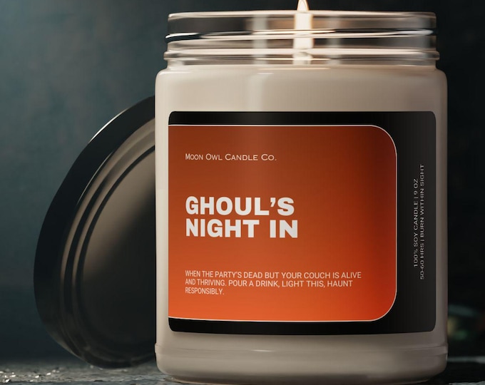 Ghoul's Night In Funny Halloween Candle - White Sage & Lavender 9 oz.