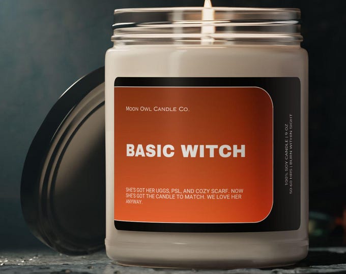 Basic Witch Funny Halloween Candle - Coconut & Cardamom 9 oz.