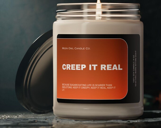 Creep It Real Funny Halloween Candle - Sea Salt & Orchid 9 oz.
