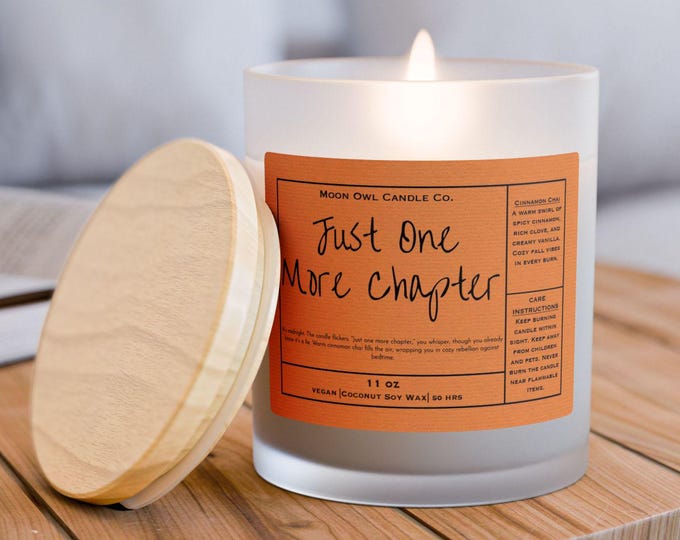 Cinnamon Chai Candle: "Just One More Chapter" Book Lover Gift