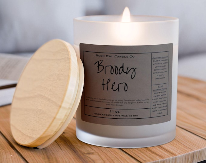 Oakmoss Amber Candle: Dark Broody Hero Scented Candle