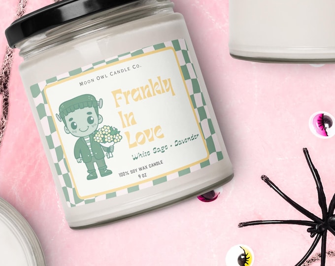 Frankenstein Halloween Soy Candle: White Sage & Lavender Scent