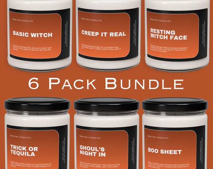 Full Funny Halloween Candle Bundle-  9 oz. (6 Pack)