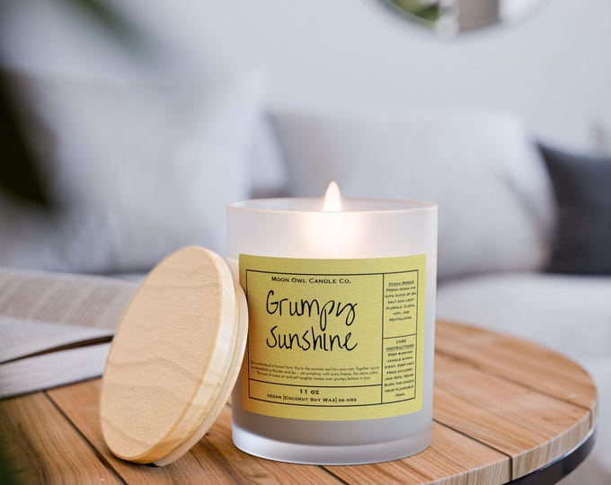 Grumpy x Sunshine Candle | Ocean Breeze | Romance Trope Candle, Funny Book Candle, BookTok Gift
