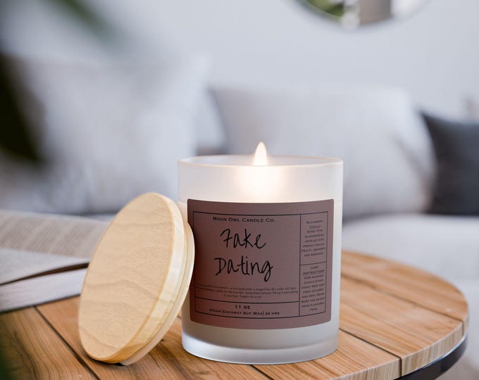 Fake Dating Candle | Blackberry Vanilla | Romance Trope Candle, Funny Book Candle, Book Lover Gift