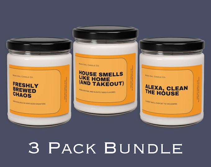 Funny Candle Gift Set – Life With Kids Survival Kit (3-Pack) | Sarcastic Candle Bundle, Parent Gag Gift, Funny Gift for Friends