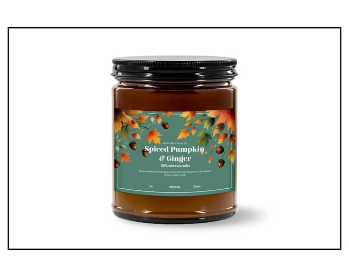 Spiced Pumpkin Ginger Candle | Pumpkin Spice Candle, Fall Soy Candle, Cozy Autumn Home Decor