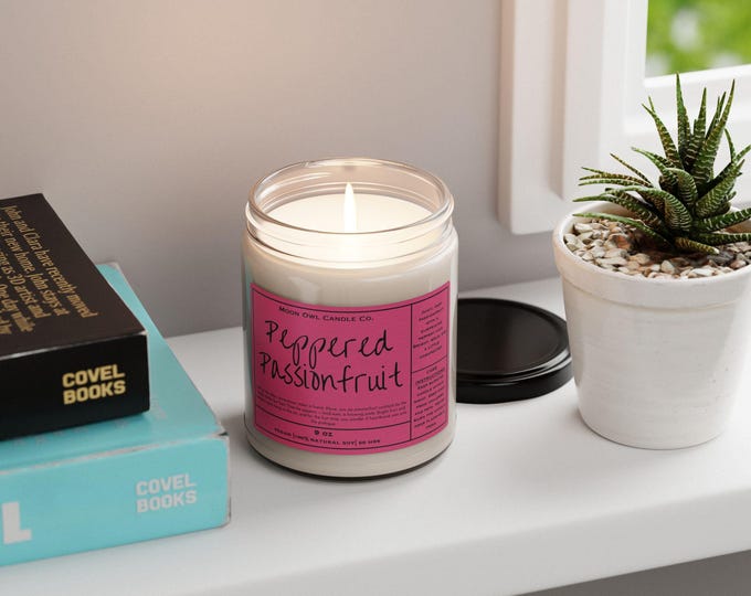 Second Chance Romance Candle | Peppered Passionfruit | Romance Trope Candle, Book Lover Gift, Spicy Romance Candle
