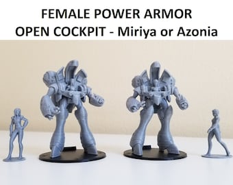3D Printed Robotech RPG Tactics Female Power Armor Open Cockpit Queadluun-Rau Miriya or Azonia
