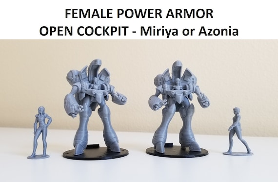 3D Printed Robotech RPG Tactics Female Power Armor Open Cockpit Queadluun-Rau Miriya or Azonia
