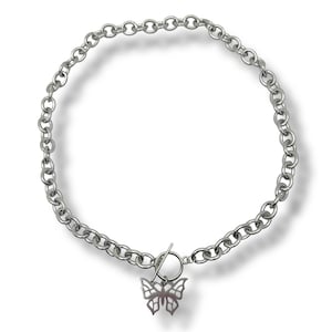 Minimalist Butterfly chain, kpop jewelry, halloween jewelry, y2k grunge necklace, graduation gift, gift idea, best friend gift, unisex chain