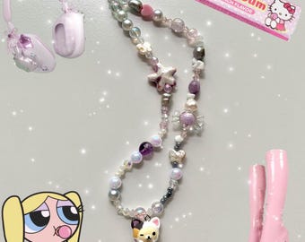 Rilakkuma Beaded Necklace: Handmade Y2K Harajuku Jewelry