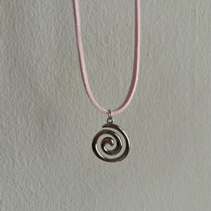 No tarnish stainless steel spiral charm necklace, y2k jewelry