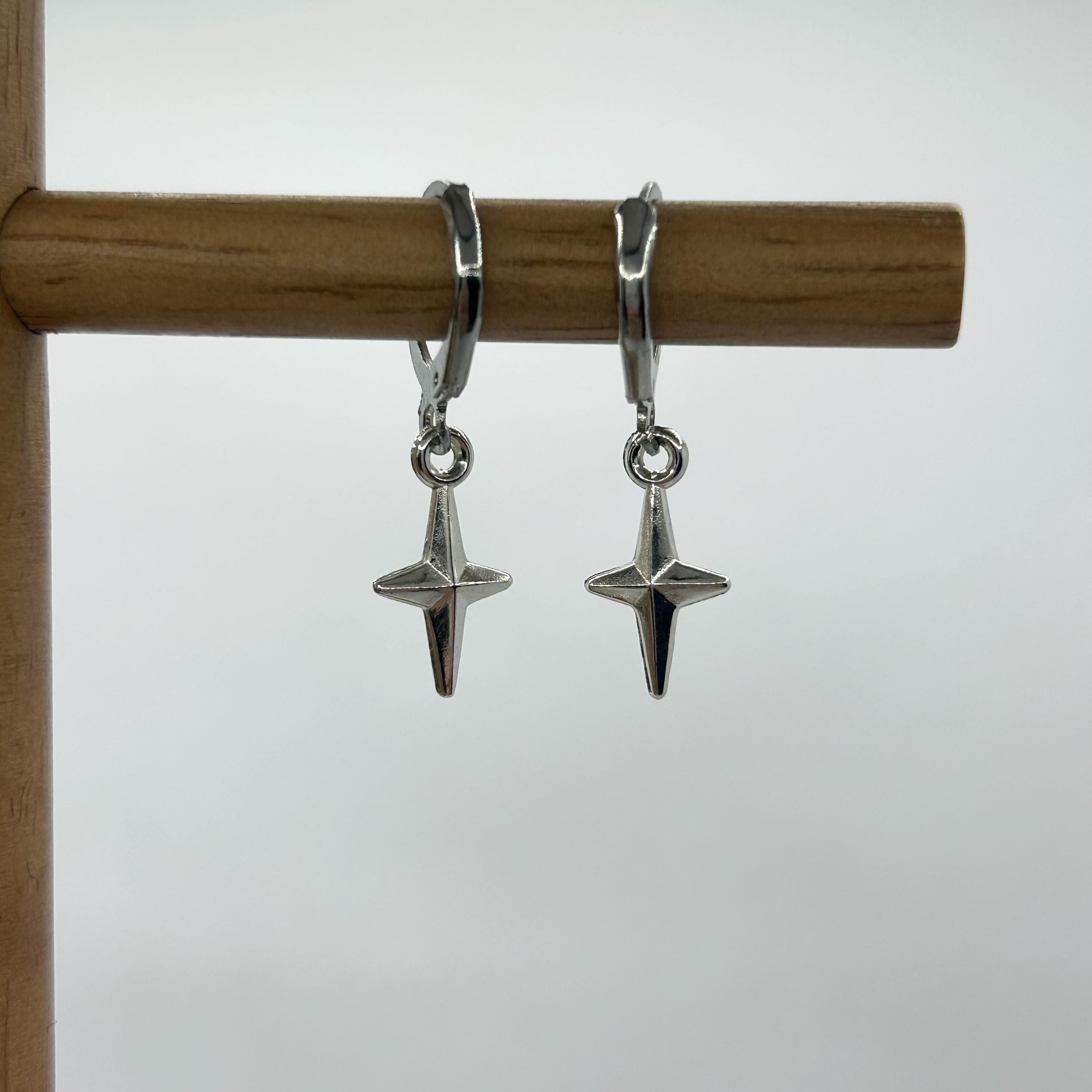 Kpop Demon Hunters Jinu earrings, star silver hooks