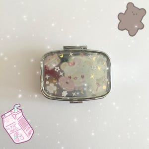 Pudełko na tabletki kieszonkowe, śliczne pudełko na tabletki, pudełko na tabletki rano i wieczorem, mini pudełko na tabletki, małe pudełko na cukierki, pudełko na tabletki do torebki — jedyne w swoim rodzaju