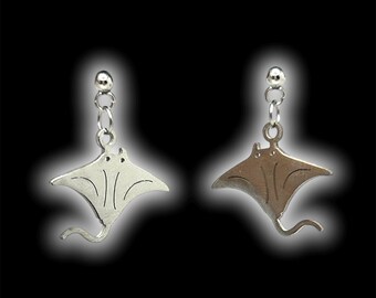 Manta ray dangle earrings, y2k aesthetic earrings, waterproof beach earrings, graduation gift, summer vibe jewelry, best friend gift