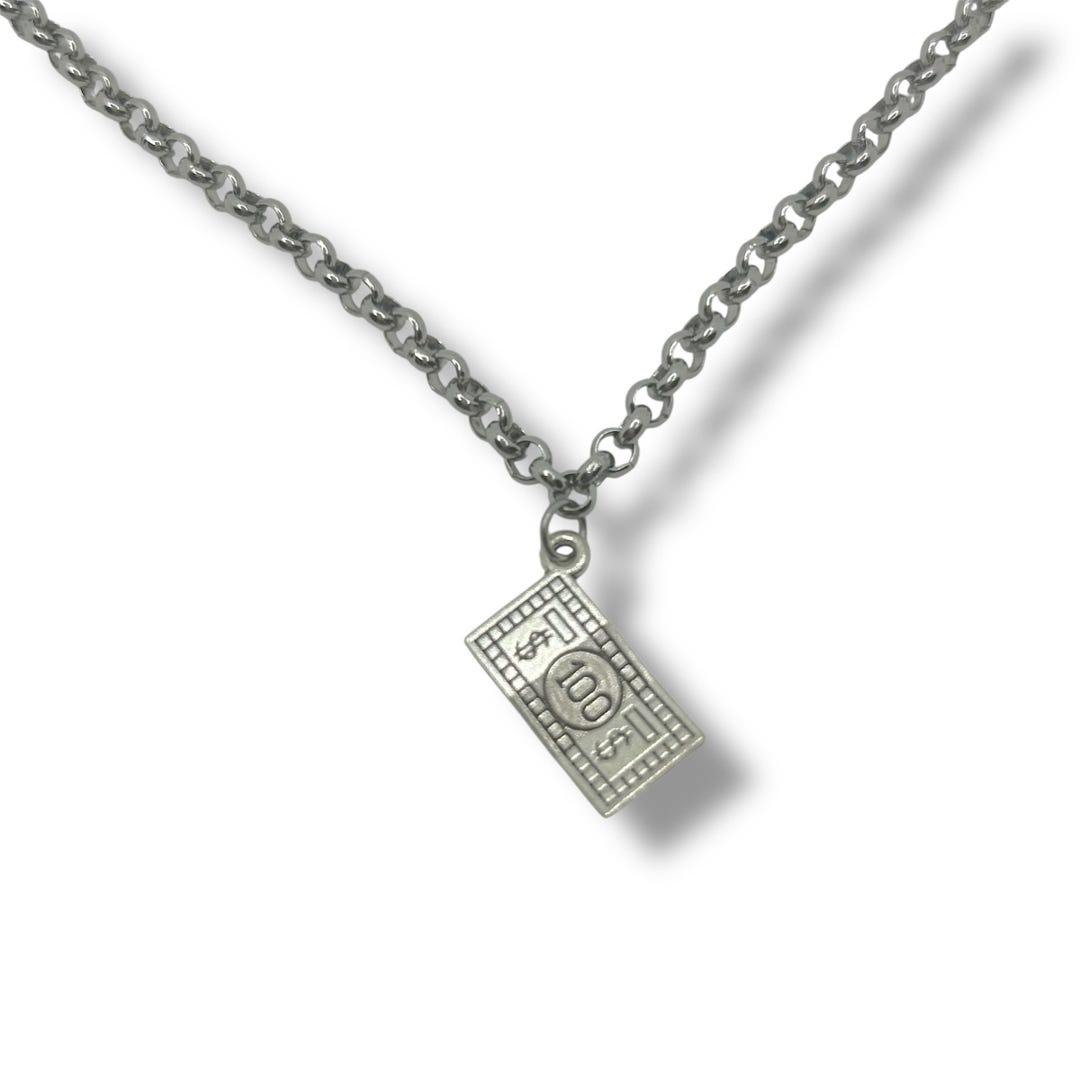 100 Dollar Note Stainless Steel Chain, Money Necklace, Funny Random ...