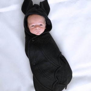 anklebiterskids black baby bat swaddle blanket