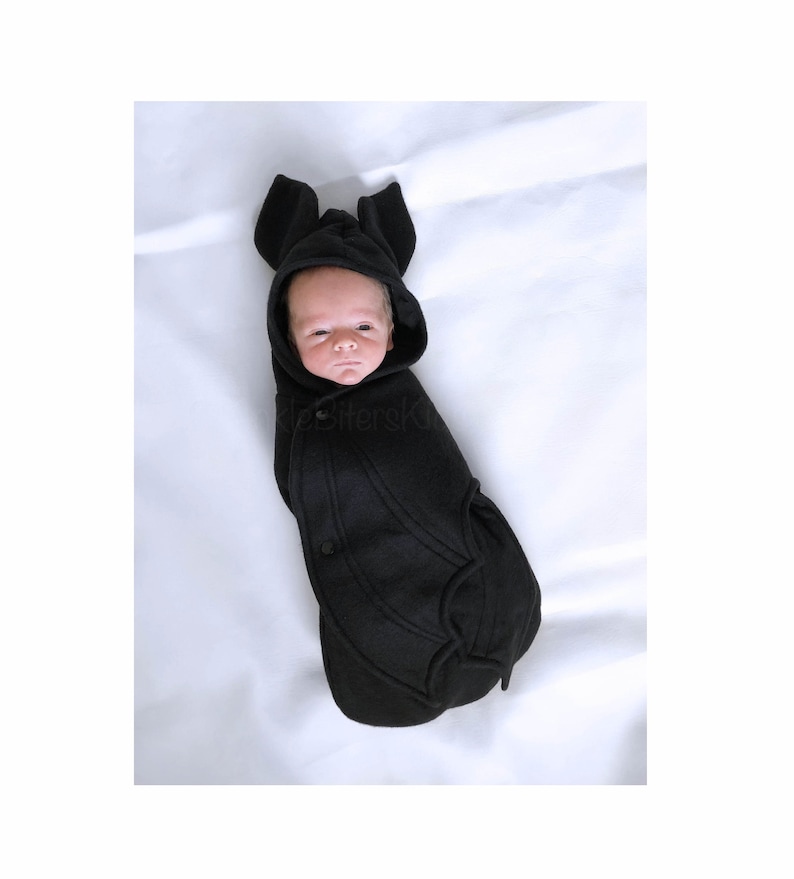 Newborn baby black bat swaddle blanket and halloween costume