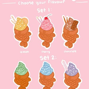 Ice Cream Taiyaki | Asian Snack Glossy Sticker
