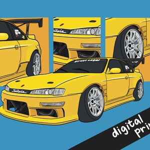 DIGITAL Car Part Showcase Style Illustration | Gift for Car Lovers, Personalized Car Portrait, CUSTOM