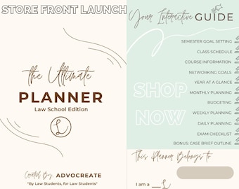 The Ultimative Planner: Law School Edition© und BONUS Case Brief Gliederung Interaktiver, digitaler Law School Planer für Jurastudierende