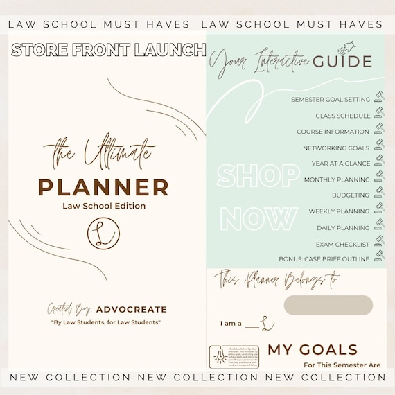 The Ultimate Planner: Law School Edition© and BONUS Case Brief Outline Interactive, Hyperlinked, Digital Law School Planner for Law Students