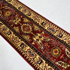 Handmade 3x9 Ft Long Suzani Chobi Runner Rug - Antique Pattern Floral Wool Hallway Runner - Oriental Waziri Runner - Kitchen Runner Rug 3x9
