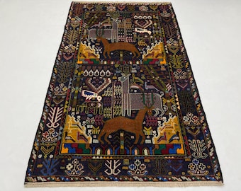 トライバルラグ　バルーチ　ヴィンテージラグ　アフガニスタン　ウール アフガニスタン 1990年代 トライバルラグ】バルーチラグ-ヴィンテージ