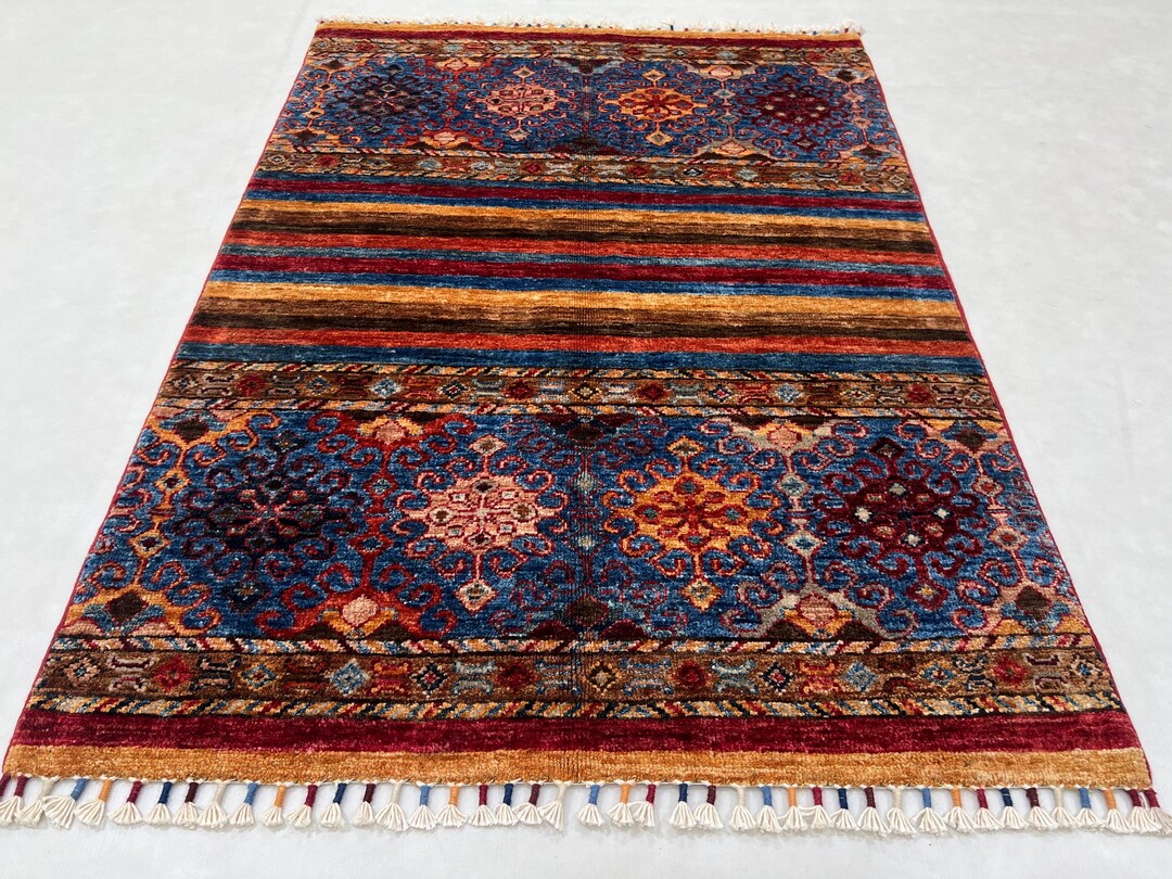 Handspun Wool Gabbeh Rug – 3x4 Ft Afghan Tribal Rug - Etsy