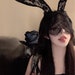Black Lace Bunny Ears Mask, Bunny Headband, Sexy Headband, Bunny Costume, Playboy Bunny Costume, Rabbit Ears, Masquerade Mask 