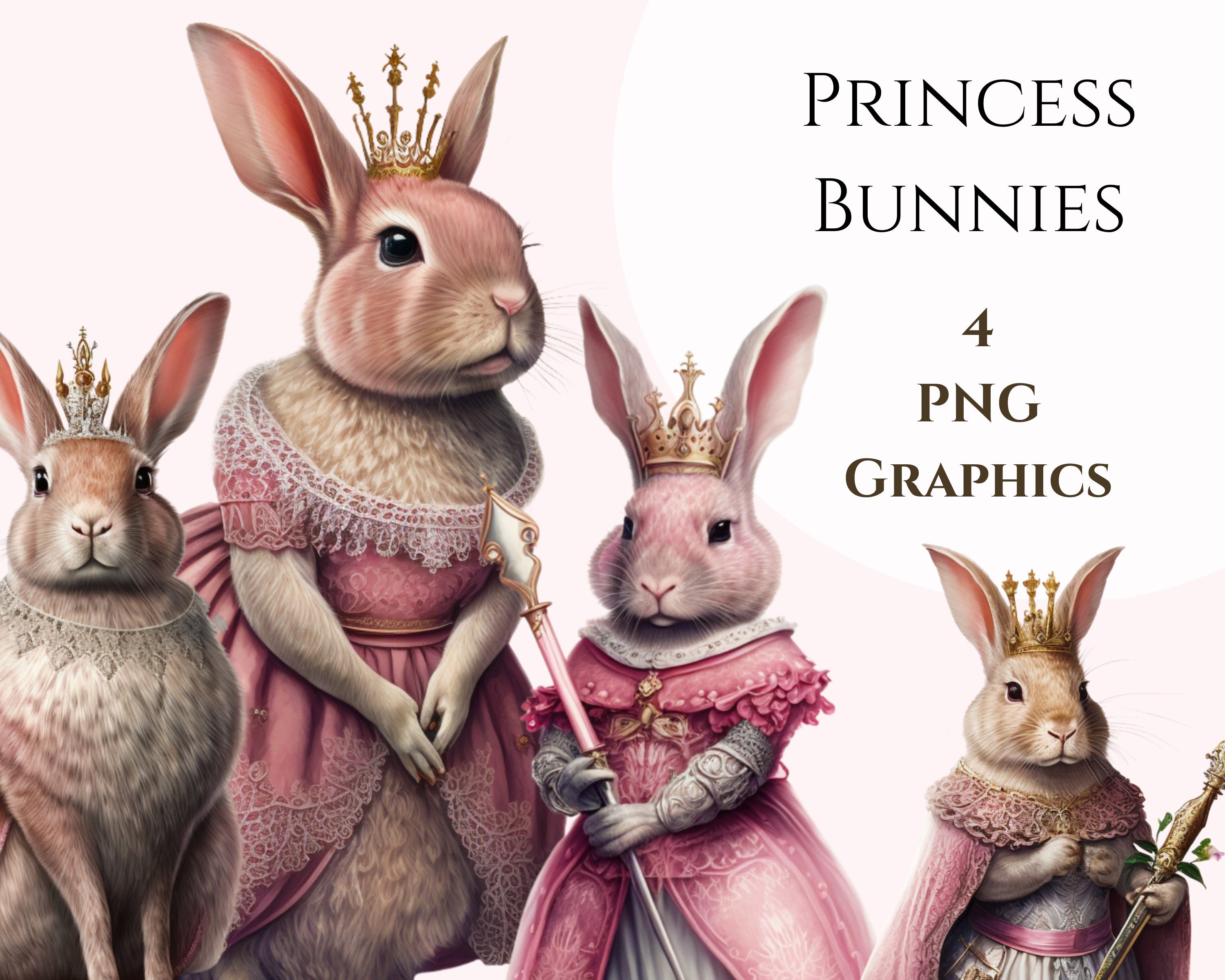 Clipart Princess Bunnies Nursery Clipart Children Book Graphics Bunny ...