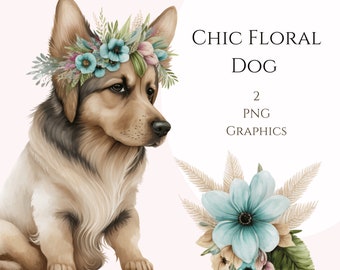 Watercolor Clipart, Cute Dogs, Pngs, Animals, Commercial Use Clipart, Scrapbooking, Nursery Graphics, Flowers, Sticker Graphics, Dog Graphic