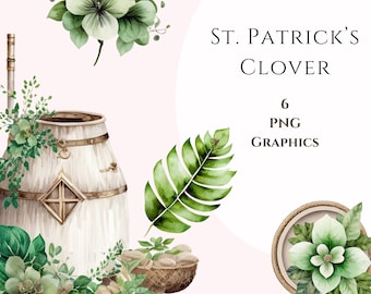 Aquarelle Clipart, St, Patrick’s Day, Pngs, Vert, Commercial Use Clipart, Scrapbooking, Spring Graphics, Sticker Graphics, Irish Clipart