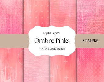 Ombré Pink Digital Background, Commercial Use Graphics, Sublimation, Trending Graphics, Digital Papers, Watercolor Backgrounds