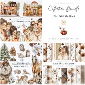 Cozy Fall Watercolor Clipart Bundle: Autumn Graphics, Planner Stickers