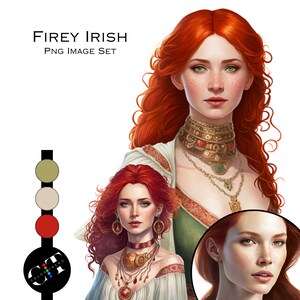Clipart Femmes, Irlandaises, Pngs, Mode Femme, Clipart Pour Usage Commercial, Scrapbooking, Images Sublimation, Femmes Aux Cheveux Roux, Graphiques Femmes