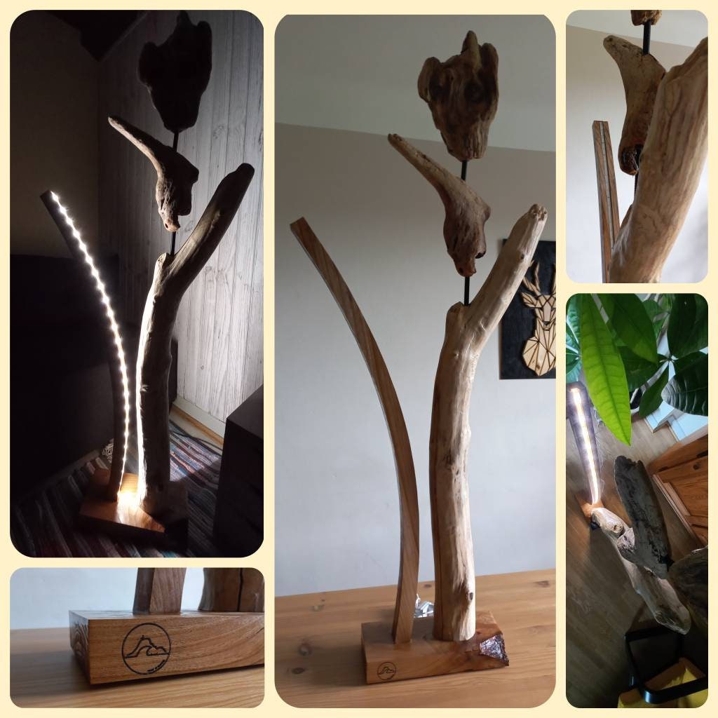 Lampe Leds d'ambiance Bois Flotté