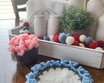 Juego de 4 posavasos de flores de ganchillo, juego de 2 posavasos, posavasos transformables de maceta, portavasos floral amigurumi, juego de posavasos hecho a mano