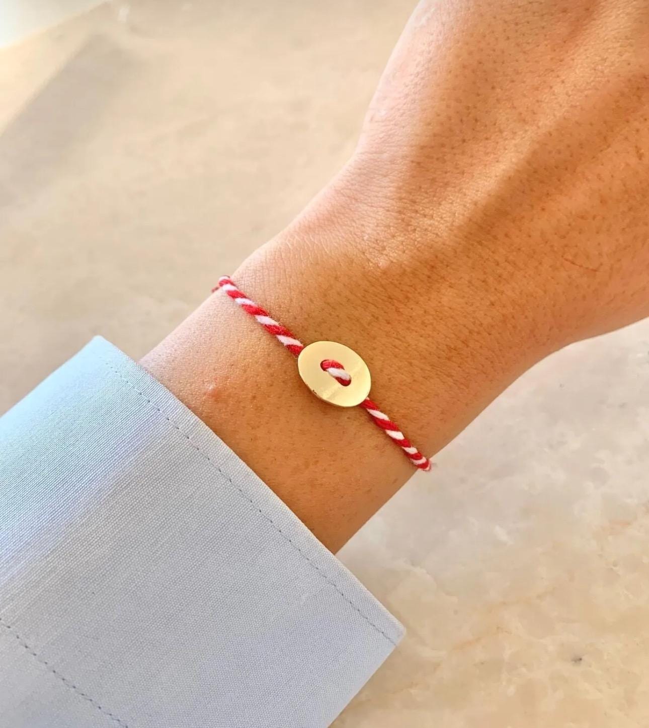 Button Red White Martenichka Bracelet