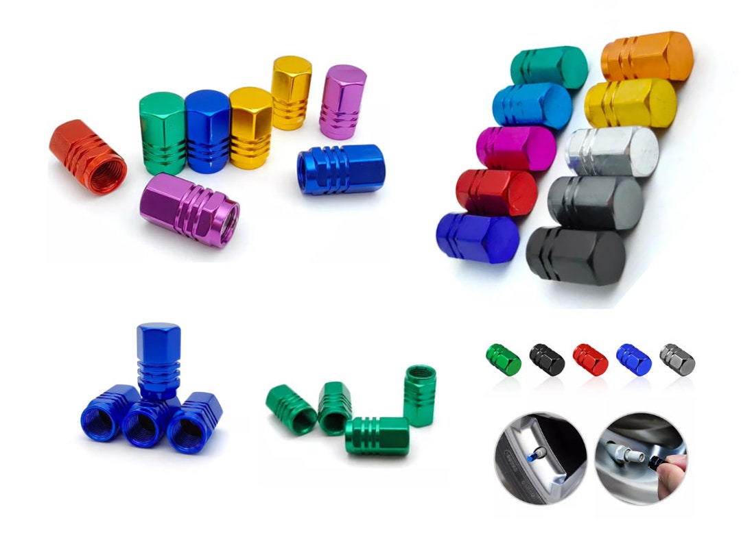 Dust Caps Valve AIR Tire Caps Hexagon Shape Metallic Caps Set Etsy