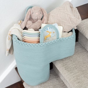 Stair Basket for Carpeted & Wooden Stairs - Mothers day gift - Rope basket - Storage Stair Steps For Laundry, Toys, Nursery Caddy, Decor