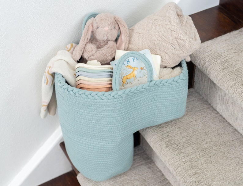 Handwoven Cotton Stair Basket Lshaped Staircase Storage Etsy — free download