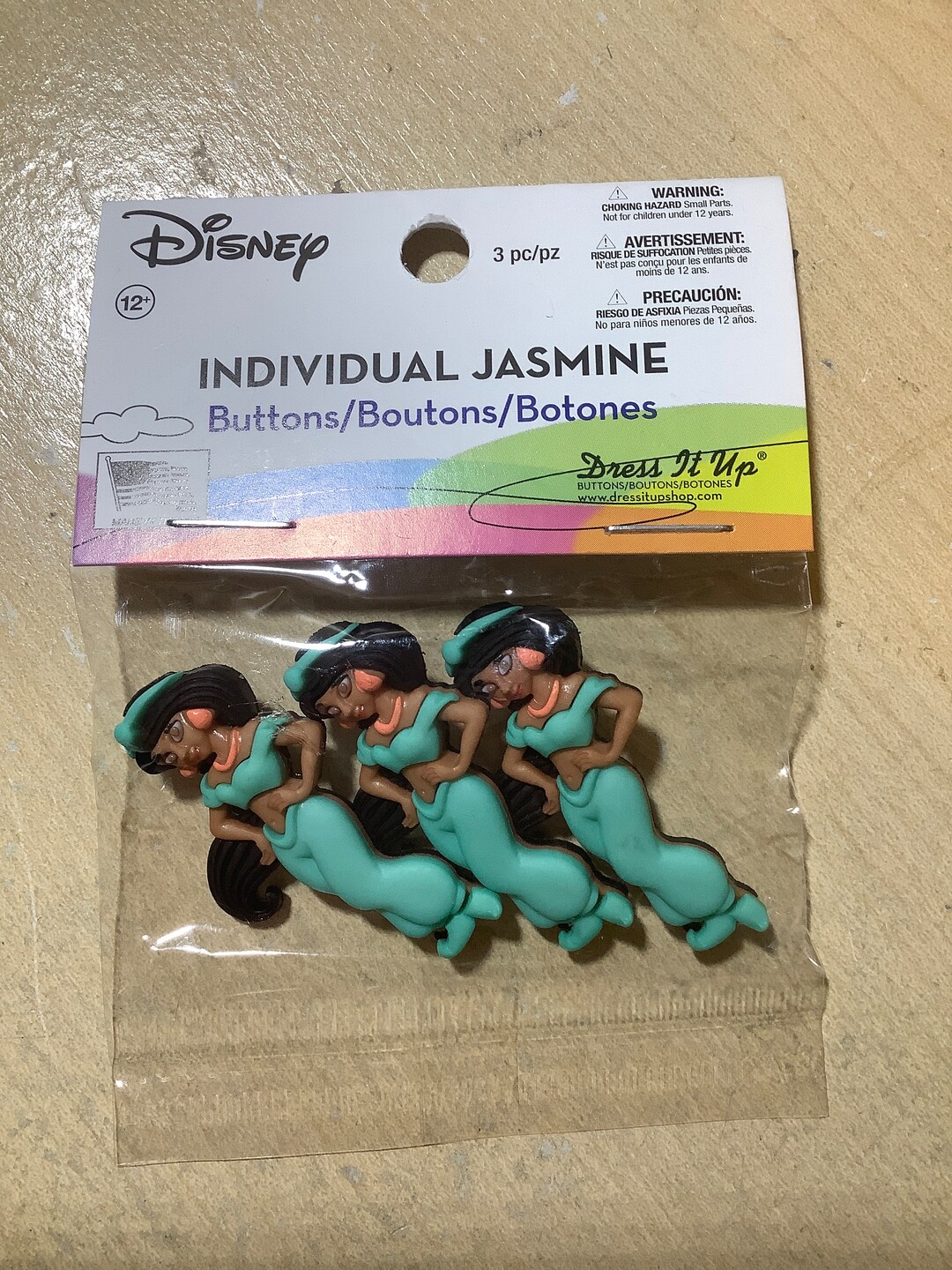 Disney Dress It up Buttons Individual Jasmine 3 Buttons Etsy