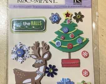 K & Company/Co - Dimensional Stickers - DECK THE HALLS